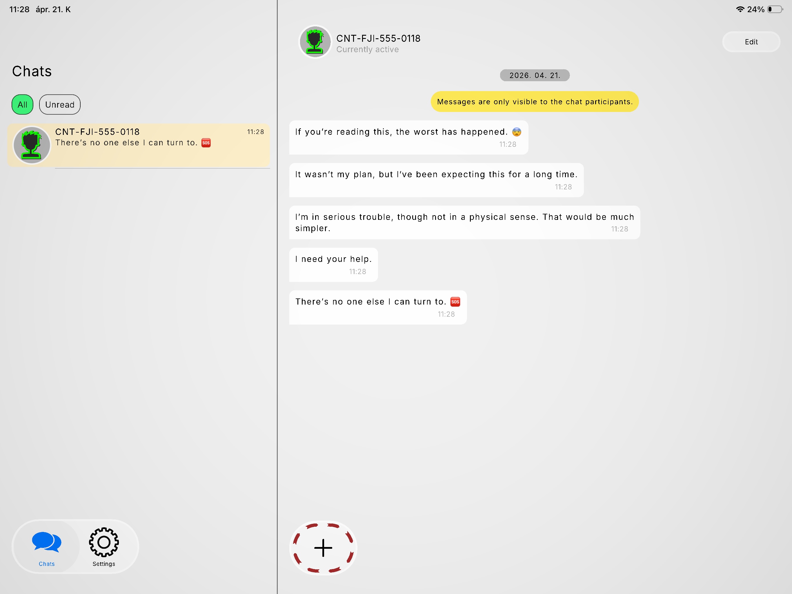 TheChat gameplay screenshot - Receive Messages