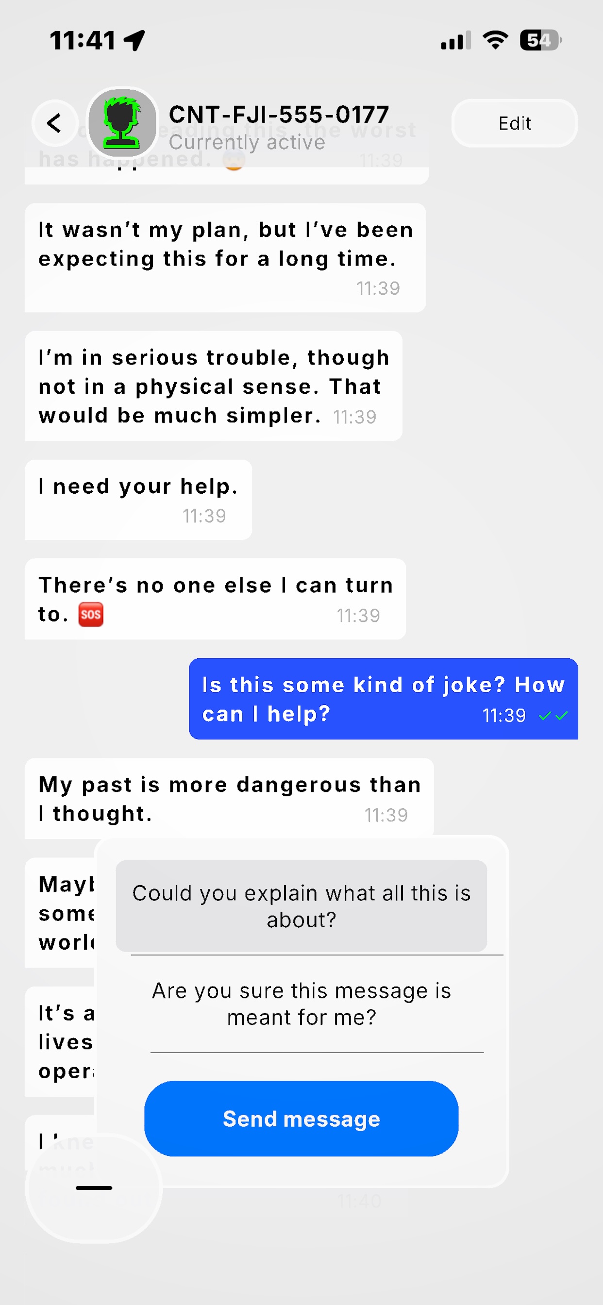 TheChat gameplay screenshot - Send Messages